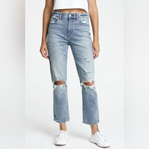 Daze Denim High Rise Straight Up Karma Distressed New Jeans, size 31 NWT